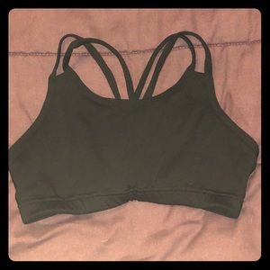 Aspire XS black strappy sports bra